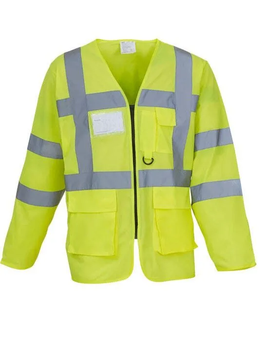 Yoko Hi-Vis Executive Long Sleeve Waistcoat