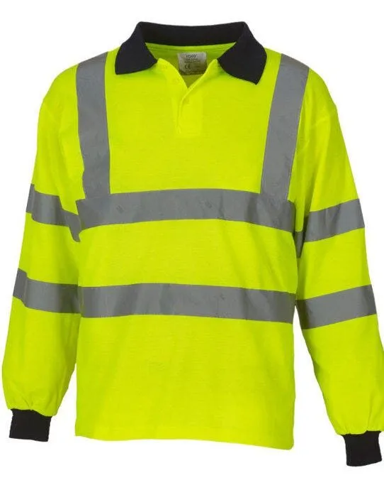 Yoko Hi-Vis Long Sleeve Polo Shirt